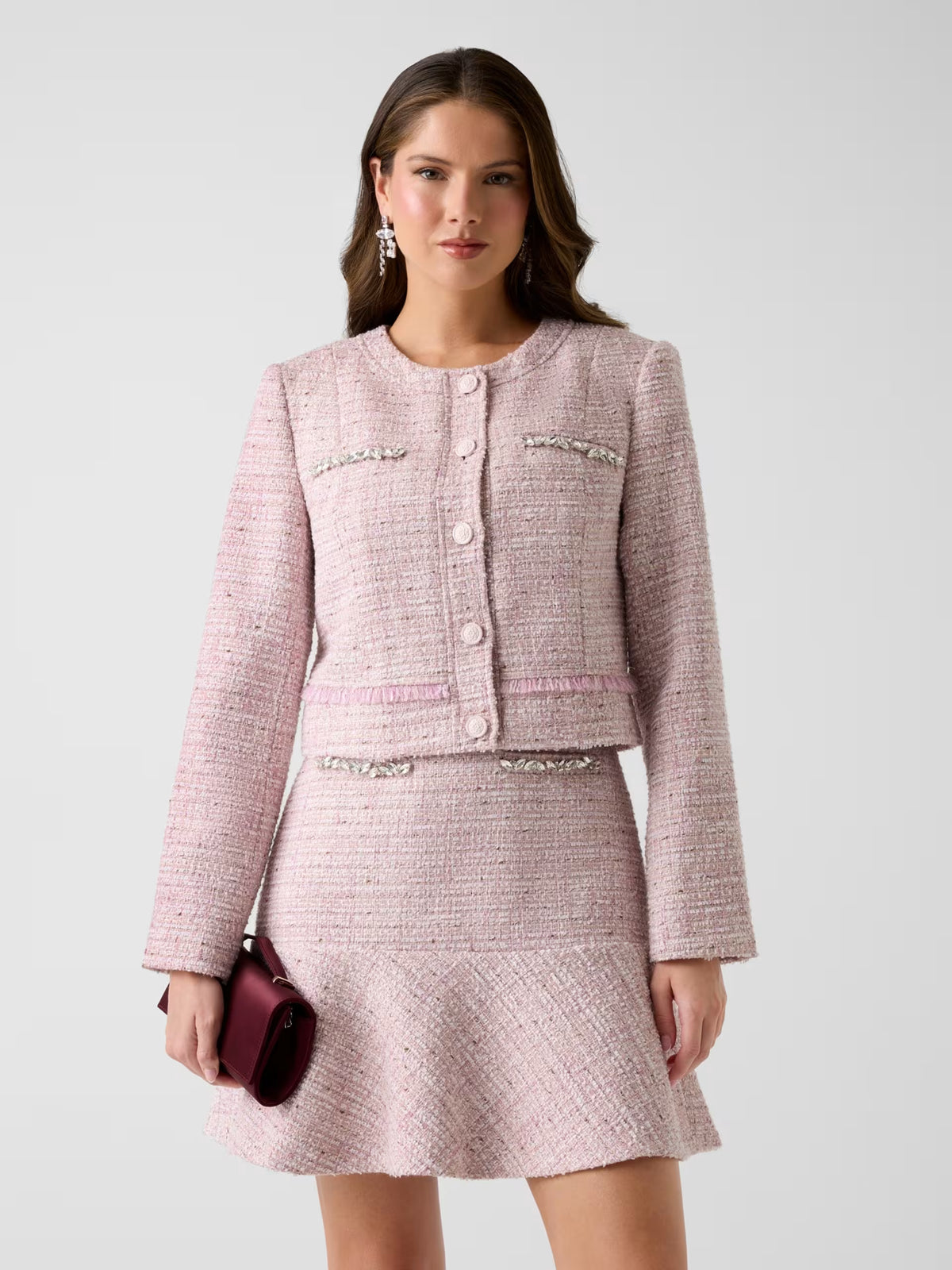 Chaqueta de tweed de mezcla de lana