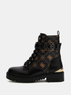 Bota de combate Oranda 4G con logotipo de peonía