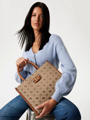 Bolso de mano con logotipo de peonía Neda 4G