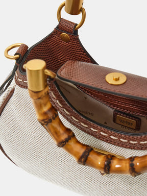 Bolso de mano con asa de bambú Zabry