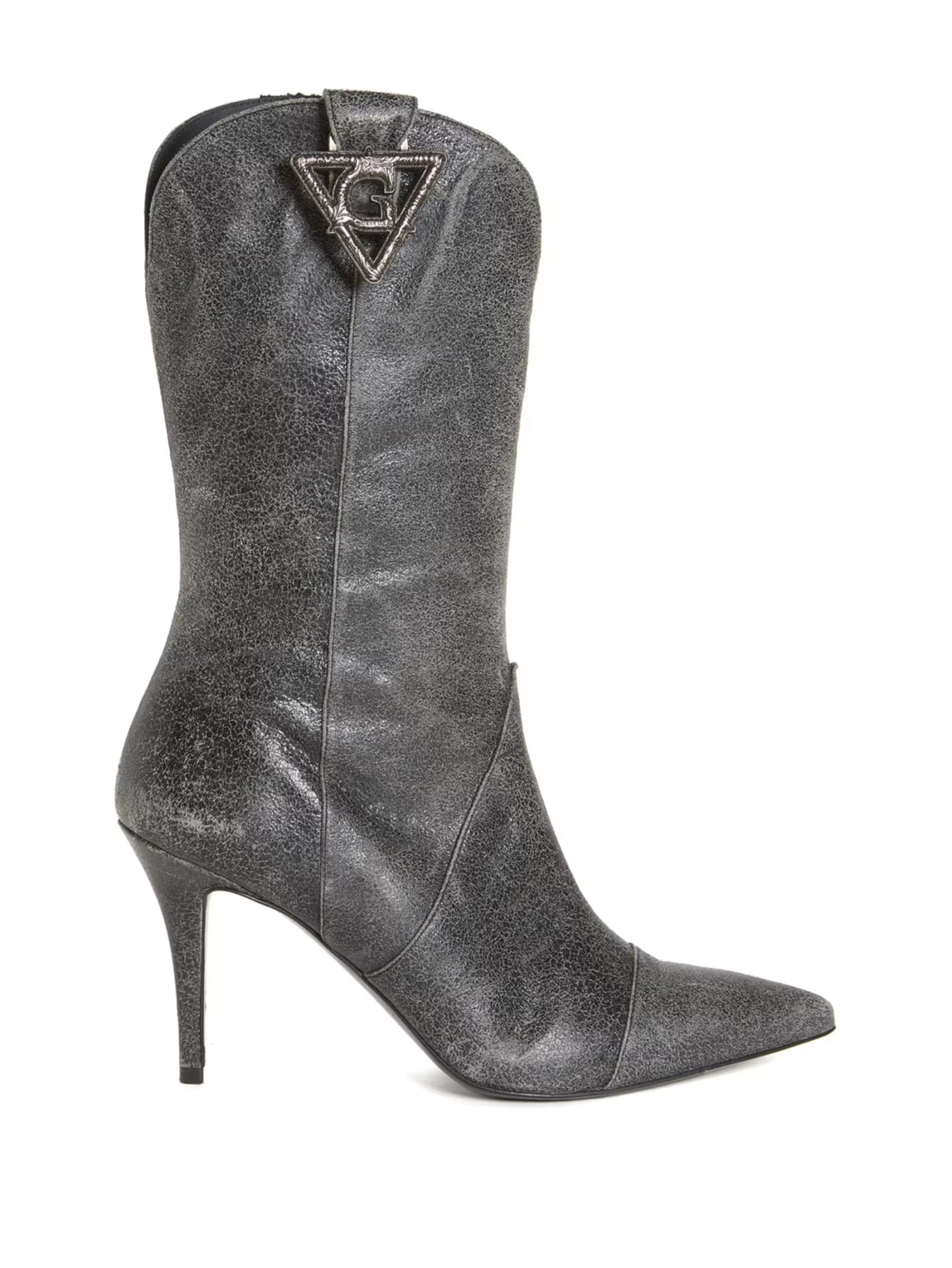 Botas de tacón de aguja de piel auténtica