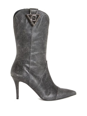 Botas de tacón de aguja de piel auténtica