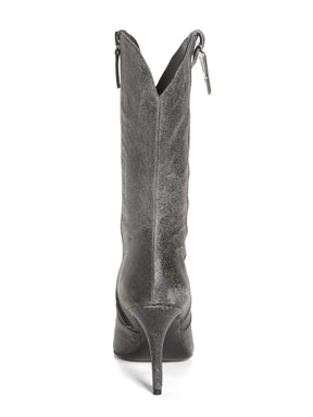 Botas de tacón de aguja de piel auténtica