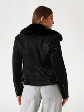 Chaqueta de motociclista de piel sintética