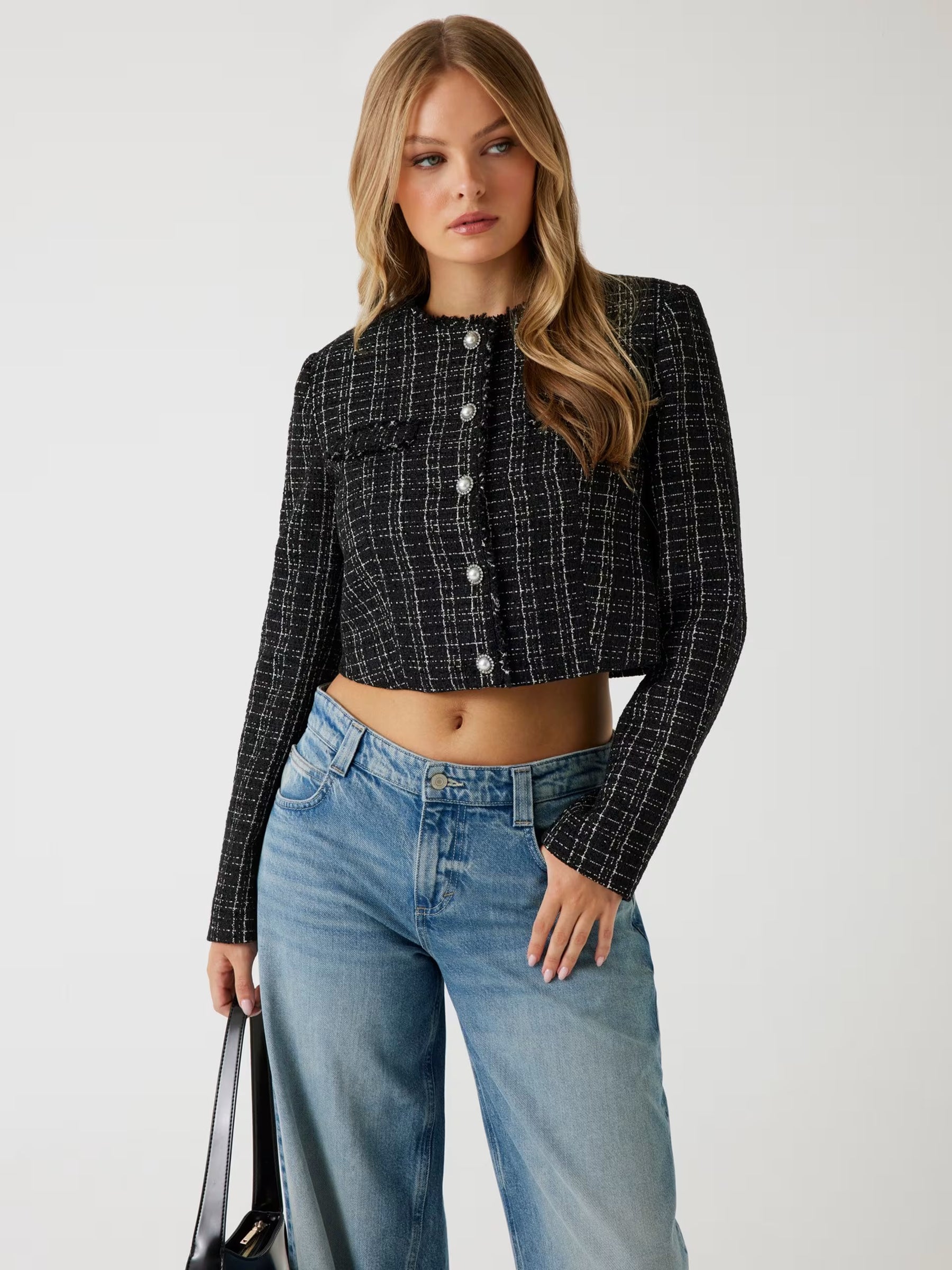 Chaqueta corta de tweed