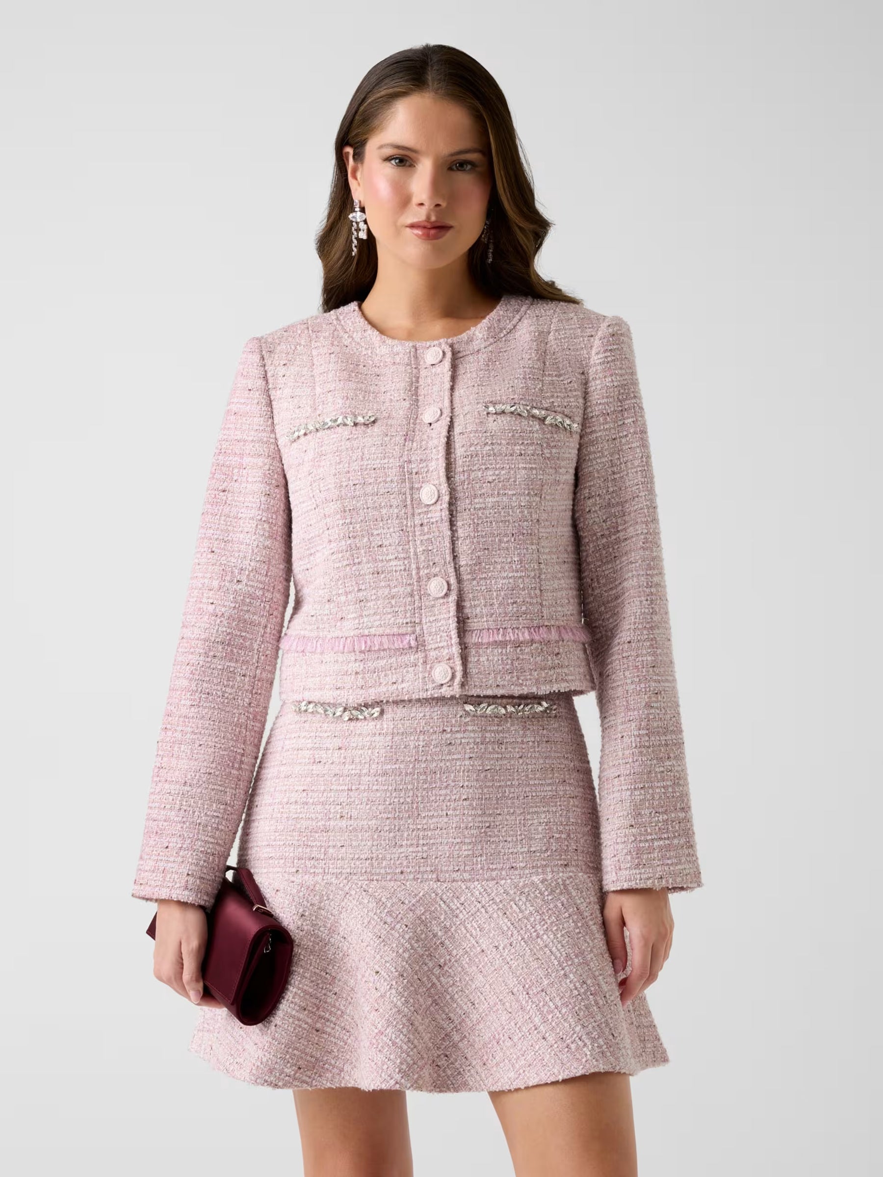 Chaqueta de tweed de mezcla de lana